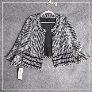 Perceptions New York Top XL Knit Cardigan Open Bell Sleeve Glam Career Office